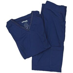 Urbane Impulse Scrub Set Womens XSM Navy 360 Stretch Top & Pants Medical Uniform